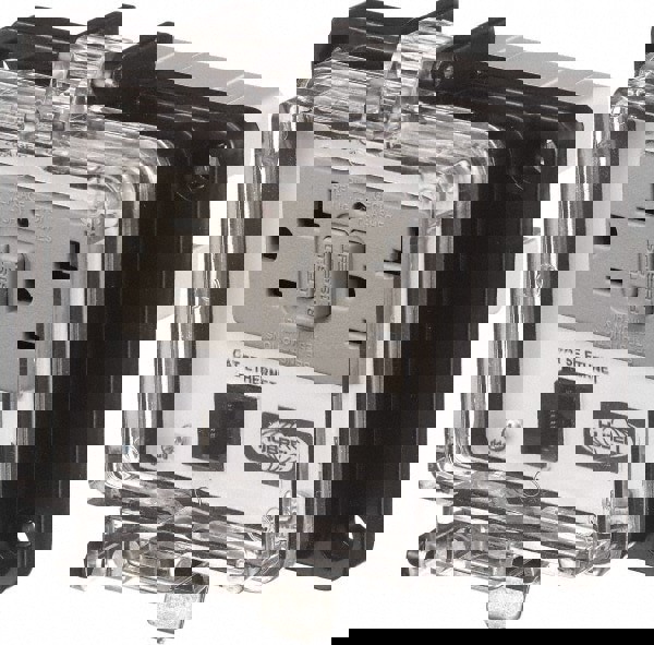 1 Port, 3 Power Receptacle, Ethernet, Clear Data Port Receptacle